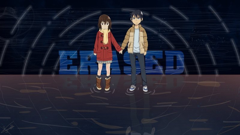 1080P, indoors, ERASED, technology, Satoru Fujinuma, Anime, reflection, digital composite, representation, Kayo Hinazuki, people, full length, illuminated