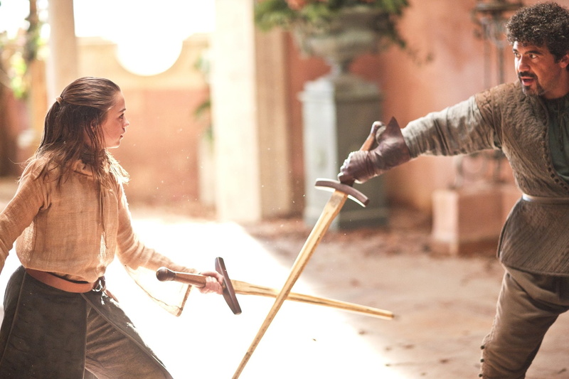 Maisie Williams, TV Show, 1080P, Syrio Forel, Game Of Thrones, Arya Stark, Miltos Yerolemou