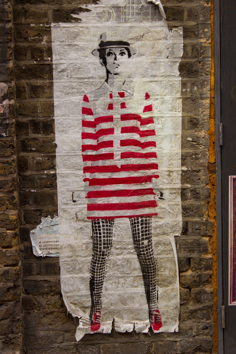 street art, wall - building feature, art, day, brick wall, wall, real people, adult, adults only, creativity, standing, striped, london, brick, 5K, built structure