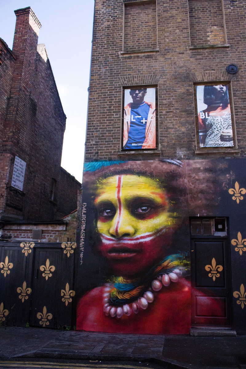 looking at camera, shoreditch, united kingdom, street art, women, human representation, festival, art, graffiti, brick lane, building, representation, artwork
