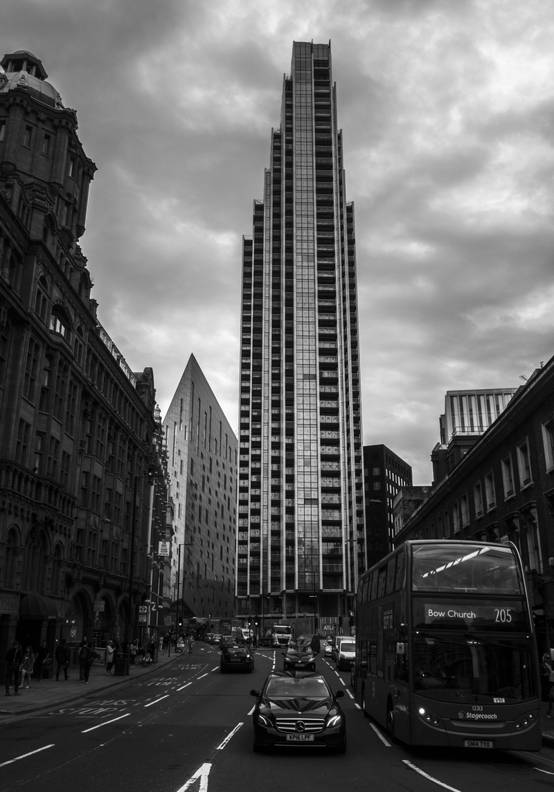 land vehicle, building exterior, day, road, skyscraper, city, 4K, incidental people, street, shoreditch, transportation, cloud - sky, city street, London