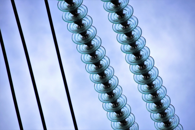 pattern, built structure, architecture, 5K, high voltage, nature, communication, wires, staircase, low angle view, no people, day, blue, still life, wiring