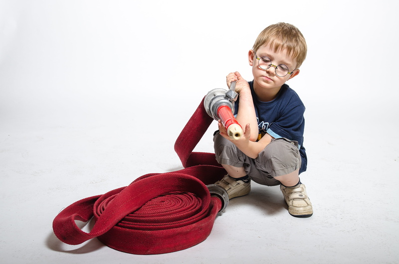 human, children, Children Playing, one person, men, volunteer firefighter, one boy only, happiness, white background, a boy and a girl, innocence, childhood