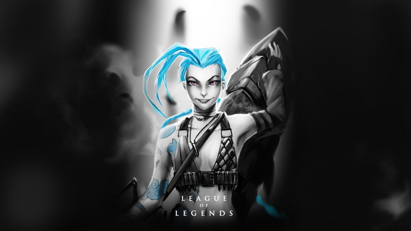 blue hair, League of Legends, Jinx (League of Legends), 1080P