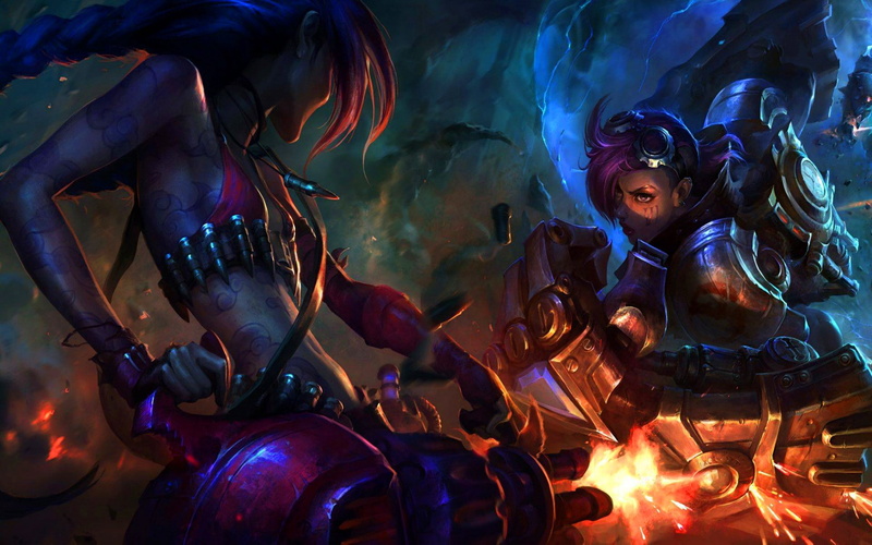 women, video games, 1080P, League of Legends, Jinx (League of Legends), Vi (League of Legends), fantasy art