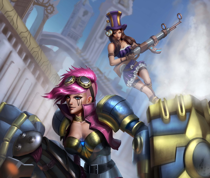 girls, fantasy, league, 4K, legends, games, caitlyn
