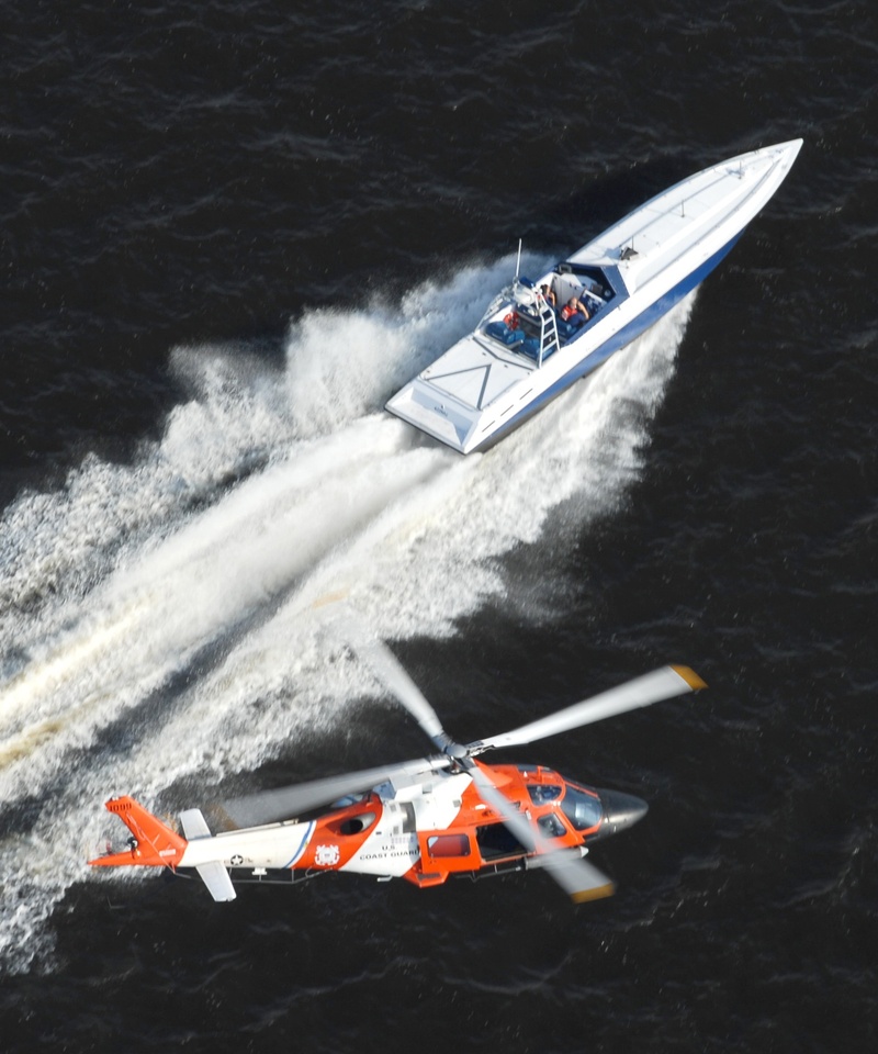 people, smuggling, speed, lifestyles, wave pattern, high angle view, 1080P, transportation, wave, us coast guard, real people, mode of transportation