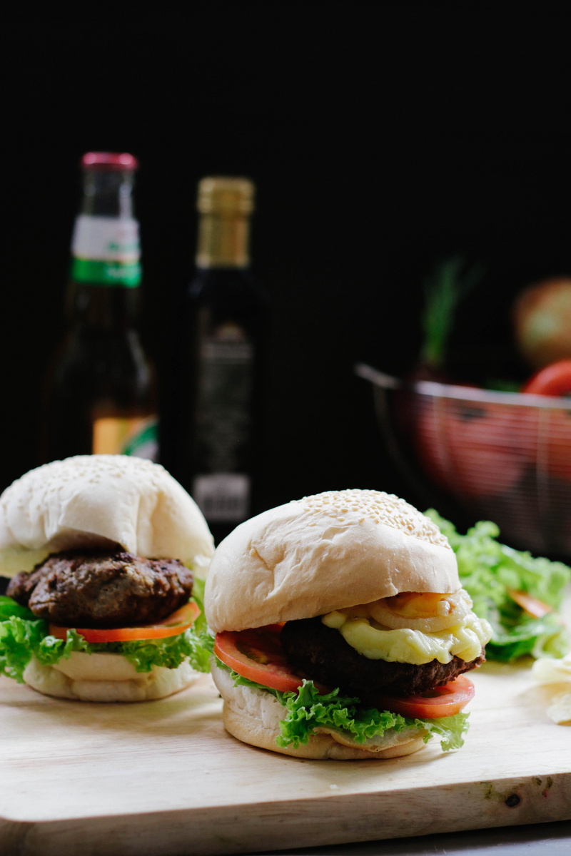 unhealthy eating, homecook, bun, black background, food, prepared potato, fresh, vegetable, ready-to-eat, lunch, meal, no people, homemade, close-up, indoors