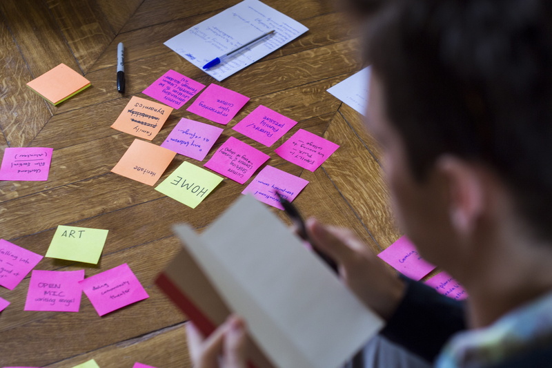 table, planning, study, wooden, training, adhesive note, message, communication, people, education, indoors, success, course, financial planning, pink