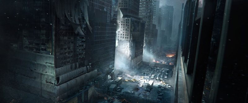 skyscraper, illuminated, city life, cityscape, city, high angle view, outdoors, Tom Clancys The Division, architecture, 2K, no people, high
