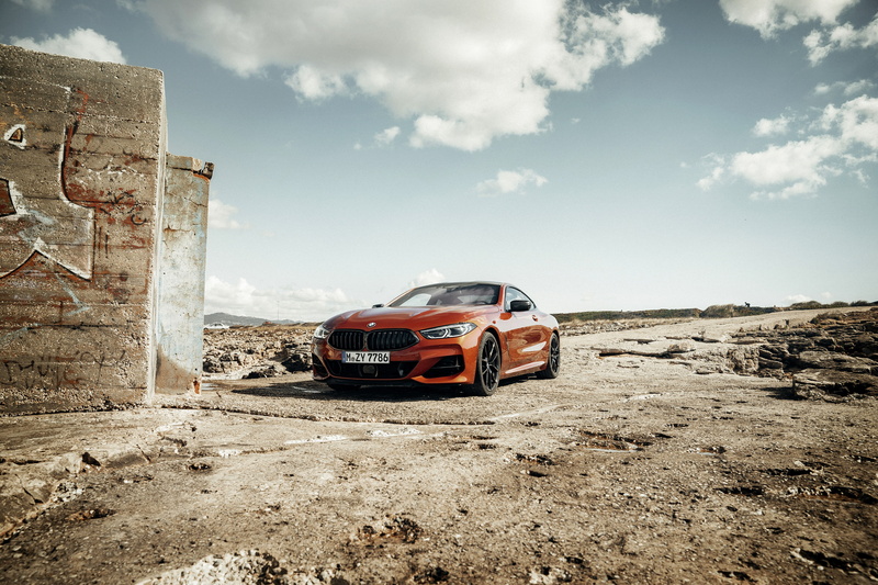 8-Series, M850i xDrive, G15, dark orange, wall, Eight, Coupe, 2018, 4K, BMW