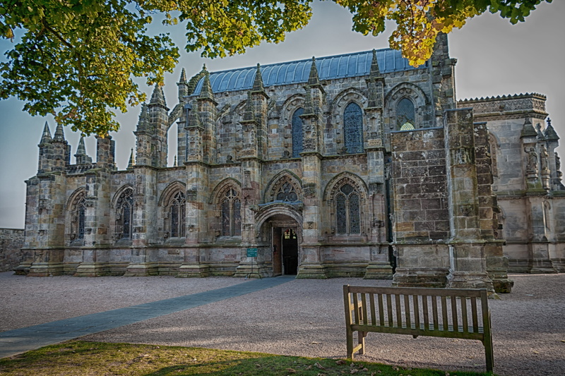 ancient, rosslyn, Rosslyn Chapel, the past, sky, built structure, plant, building exterior, arch, Freemasons, history, recreation, architecture, 5K, travel