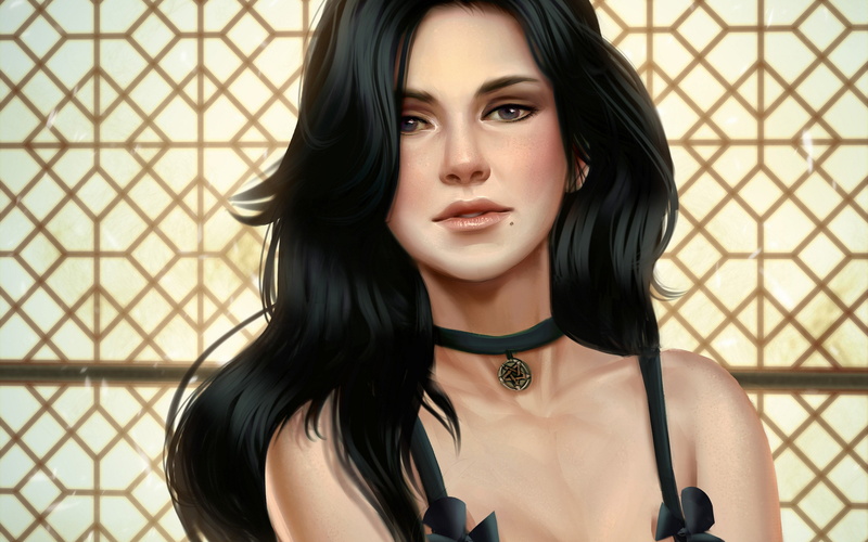 wild, long hair, hair, contemplation, 4K, young adult, Witcher, portrait, Fighting, black hair, warrior, adult, beautiful woman, front view, women, real people