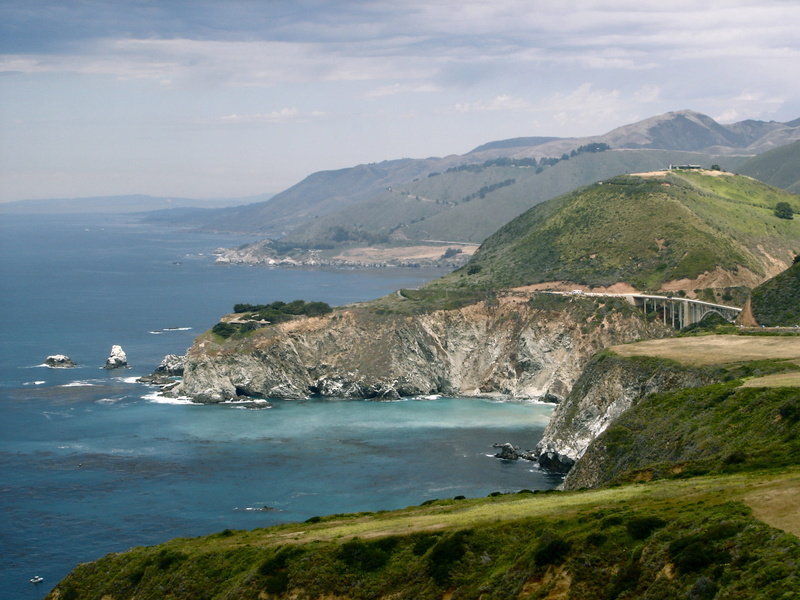 built structure, scenics, photos, big, landscape, water, day, sea, California, coastline, nature, 2K, sur, plant, europe, Big Sur, tranquil scene, United States