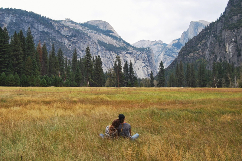 adult, forest, public domain, color Image, beauty in nature, land, recreational Pursuit, park, yosemite, national, mid adult, grass, sitting, California