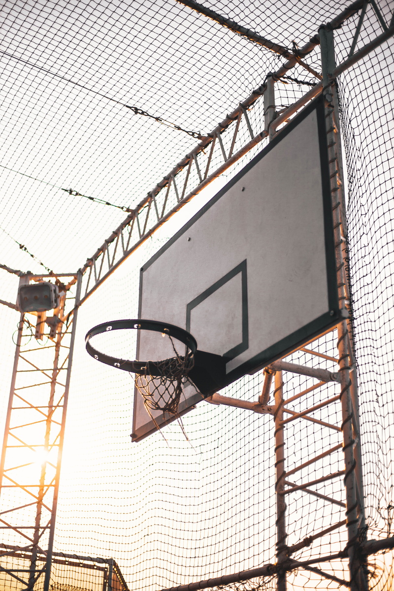 team sport, ceiling, outdoors, alone, basketball - sport, 5K, wind, covered, sun light, metal, construction crane, sky, sunshine, old, light, hoop, inside