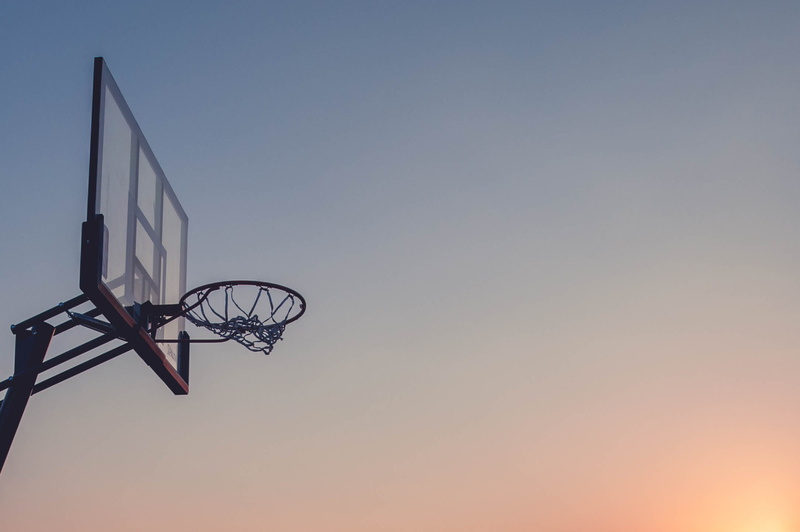 1080P, outdoors, sky, net - sports equipment, orange color, basketeball, no people, nature, metal, architecture, sport, basketball - sport, low angle view