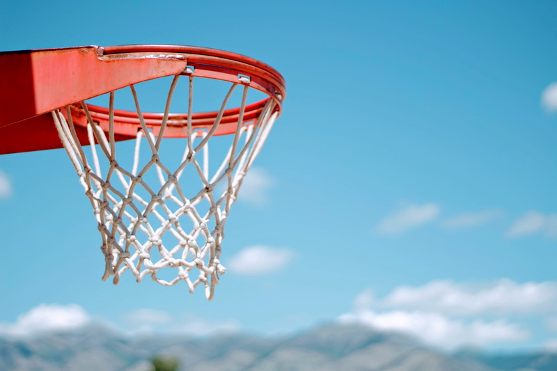 red, blue, no people, daytime, copy space, close-up, nature, outdoors, net, 4K, cloud - sky, sky, basketball, leisure games, net - sports equipment, day