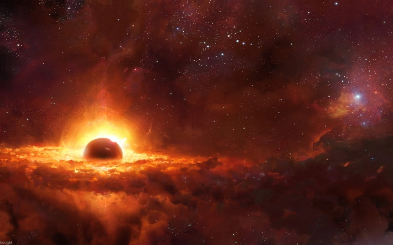 astronomy, planets, space exploration, glowing, red, sci fi, scenics - nature, night, galaxy, cosmos, majestic, fantasy, flaming, fire, energy, no people