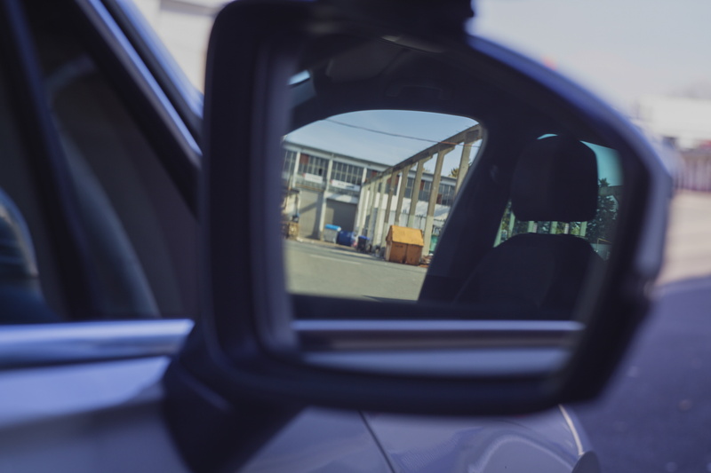 new, security, front, motor vehicle, unpaired, rear mirror, reflection, car interior, transparent, travel, close, fender, black, transportation, outdoors