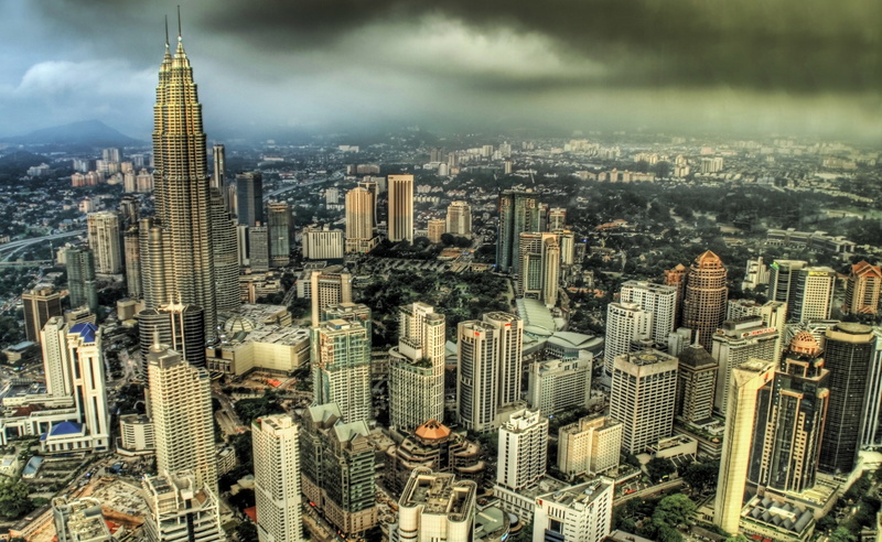 downtown district, Malaysia, building exterior, building, spire, Travel, crowd, office building exterior, aerial view, lumpur, high angle view, Asia, Towers