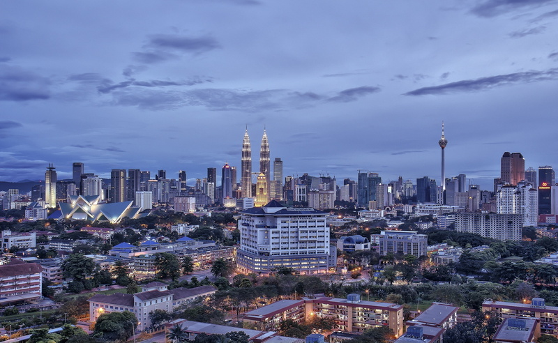 travel destinations, office, lumpur, tower, evening, sky, no people, modern, building, built structure, financial district, nature, kuala, tall - high