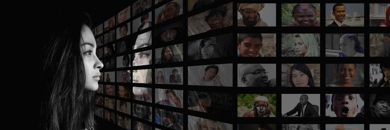 media, window, self talk, reflection, wall - building feature, human, diversity, city, woman, monitor, community, perspective, in a row, population, connectedness