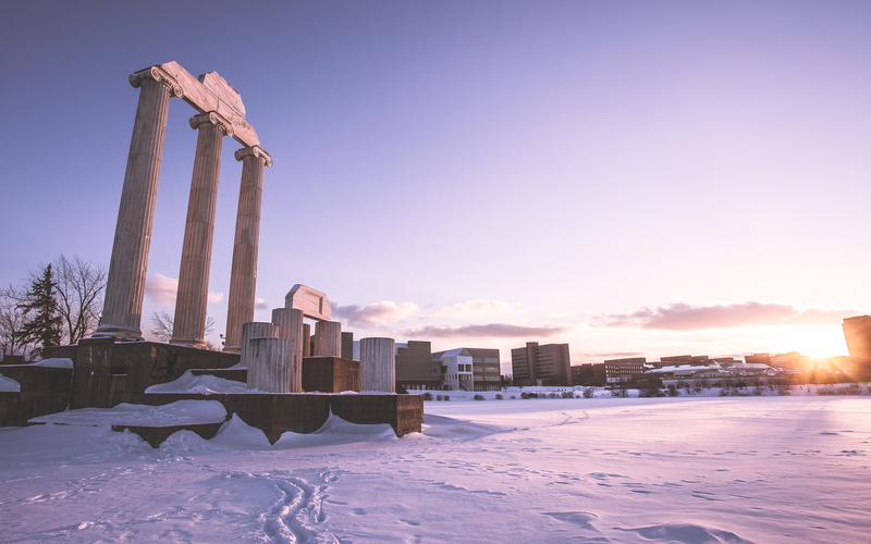 buildings, winter, 2K, snow, hd, sunlight, cityscape, columns
