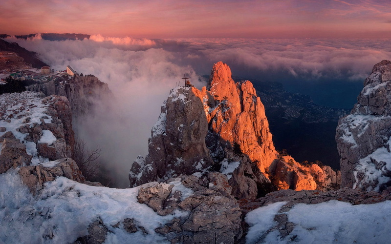outdoors, europe, mountain, dawn, blue, mountains, european Alps, height, mountain Range, dolomites, cross, beauty In Nature, cloud - Sky, clouds, light