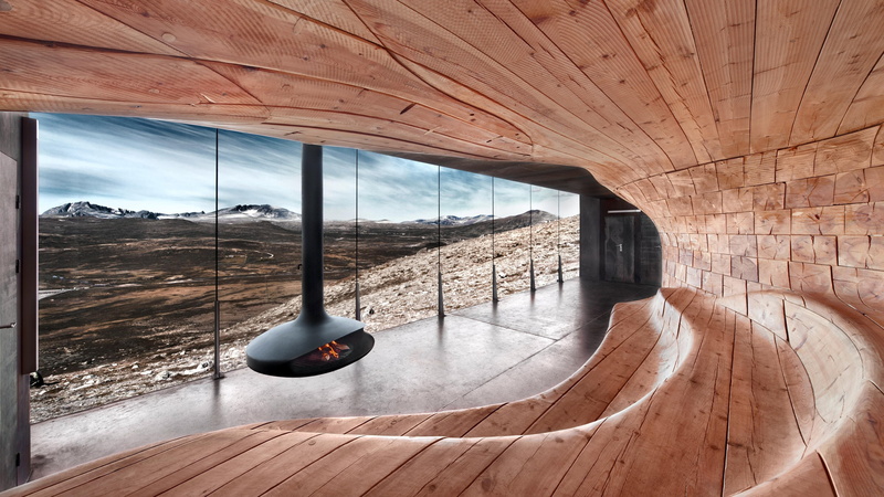 wood - material, ceiling, empty, 2K, glass - material, flooring, no people, railing, sunlight, wall - building feature, wood, interior, sky, architecture