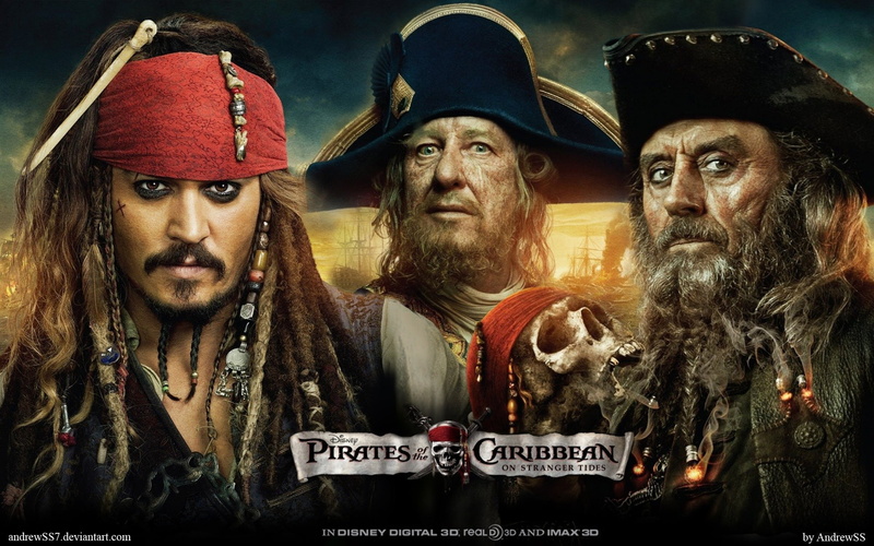 Pirate, Three, Caribbean, 1080P, pirates