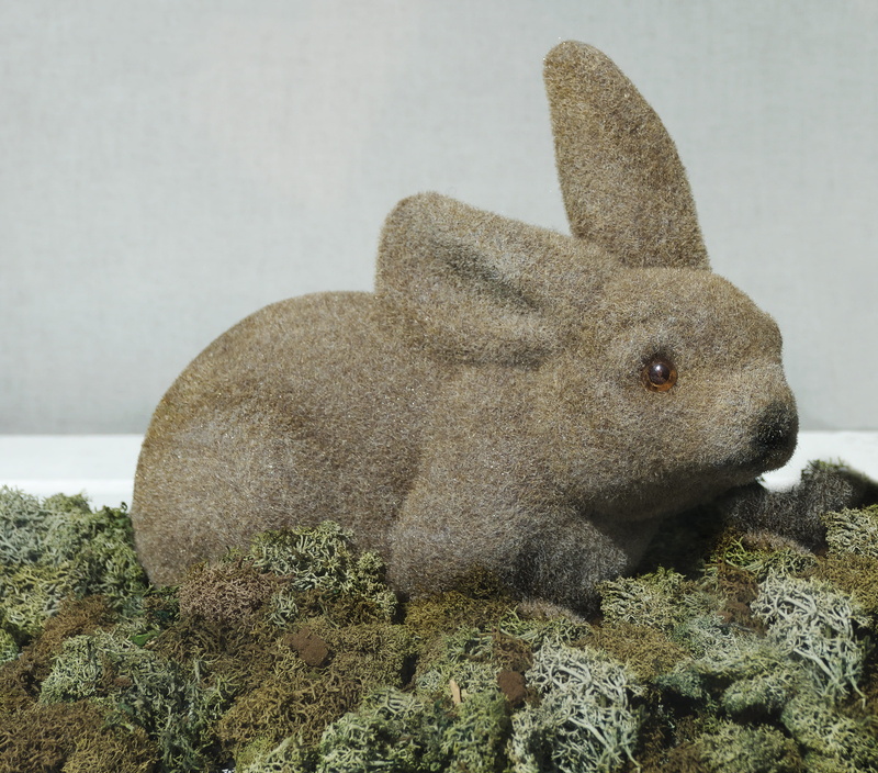 animal wildlife, deco, figure, mammal, stuffed toy, ornament, toy, close-up, hare, vertebrate, nature, rock, animal representation, day, rabbit ears, creativity