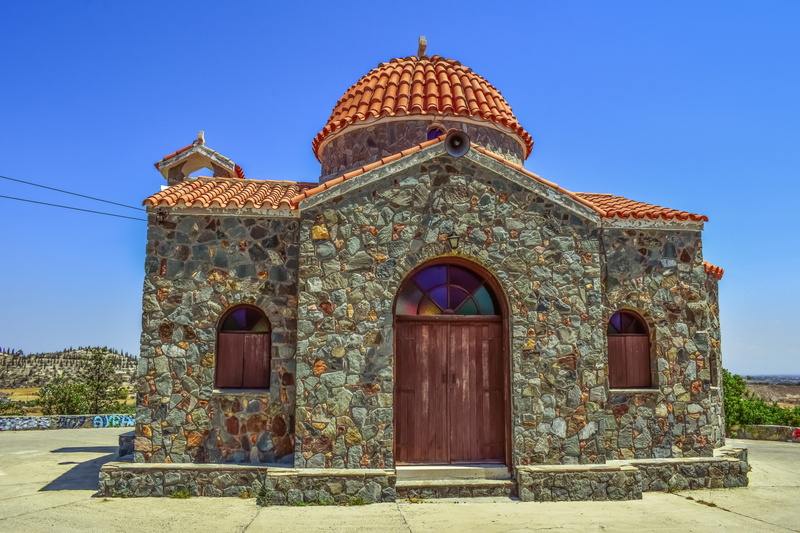 sky, spirituality, entrance, architecture, religion, old, timios stavros, day, blue, clear sky, orthodox, built structure, christianity, pilgrimage, place of worship