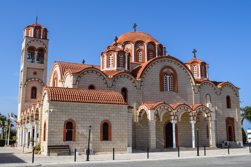 place of worship, nature, dome, travel, ayia varvara, architecture, arch, blue, europe, cultures, belief, city, famous Place, town, sky, outdoors, religion