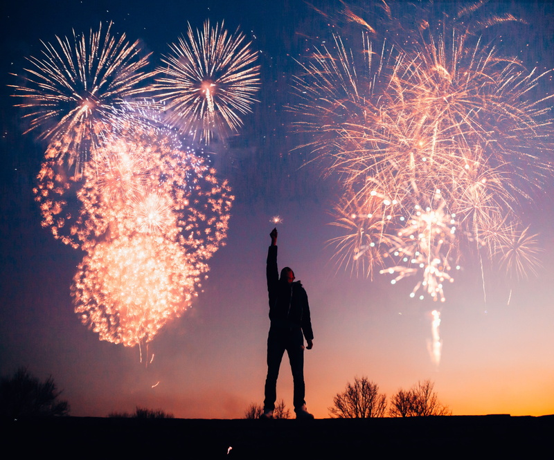 leisure activity, holiday, sky, idea, 4K, night, standing, sparkle, concept, firework display, firework - man made object, explosive, sparks, fireworks