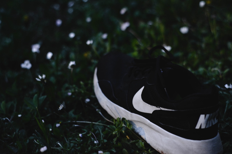 metal, inspiration, tranquility, selective focus, plant, day, 5K, focus on foreground, black color, outdoors, white color, shoes, nature, bergamo, land