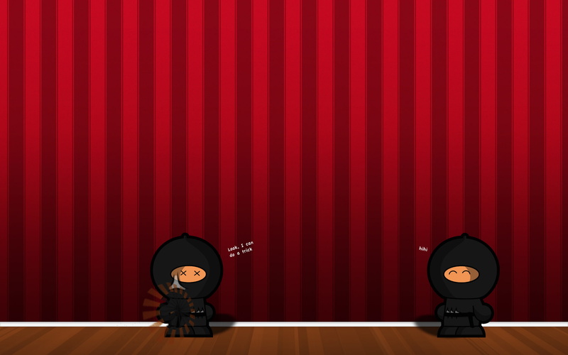 minimalism., hihi, ninjas, Look, ninja, talk, scene, I can do a trick, speak, 1080P, two