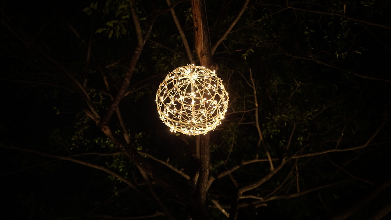 hanging, light, outdoors, glowing, night, sphere, dark, 4K, lampion, hanging lamp, shape, lighting equipment, circle, nature, no people, close-up, plant