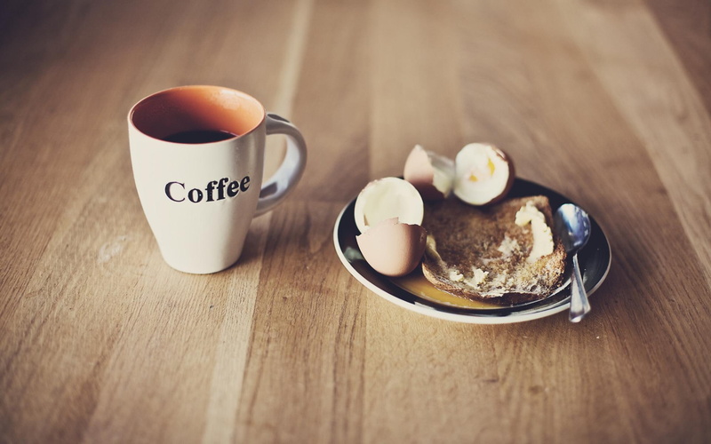 ground, food, coffee, plate, ceramic, dish, breakfast, cup, round, 1080P, white, mug