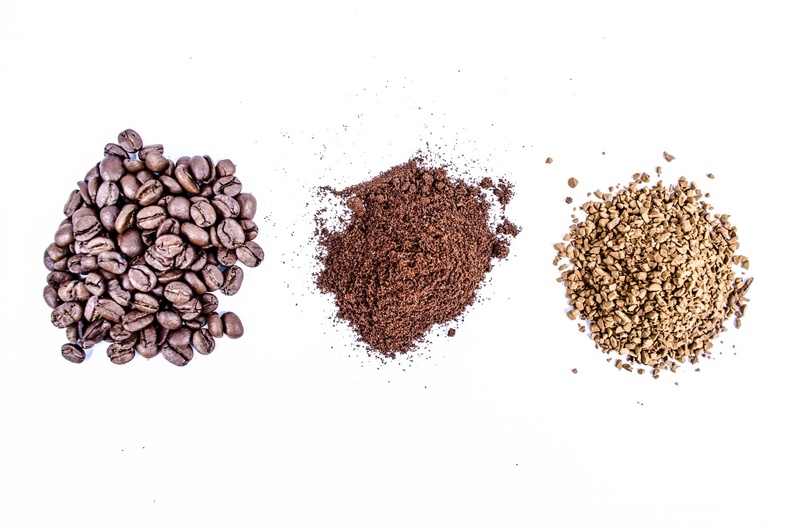 high angle view, ground coffee, beverage, raw food, caffeine, instant, concept, 1080P, indoors, pile, powders, gourmet, ground, white background, abundance