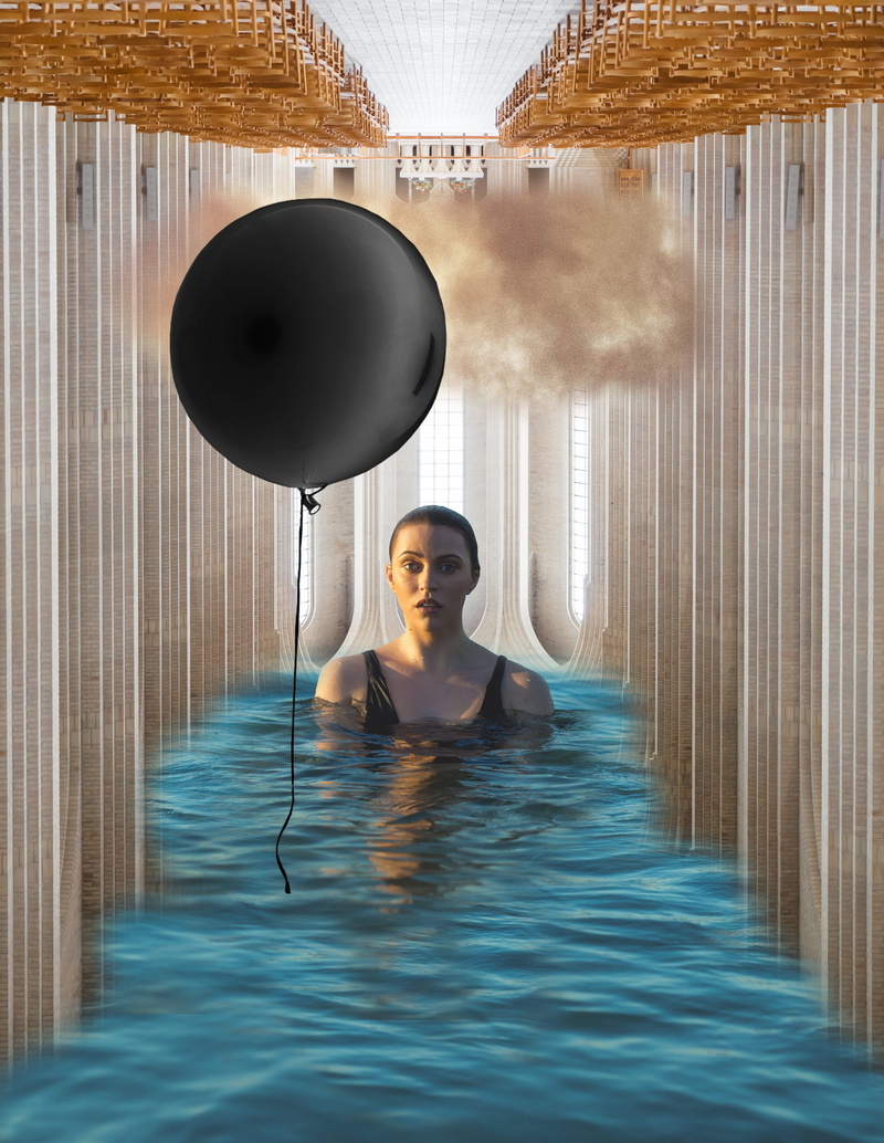 tunnel, turmoil, nature, young adult, beautiful woman, helium, young, food and drink, hot, turquoise, trance, divorce, looking at camera, aqua, cloud, hairstyle