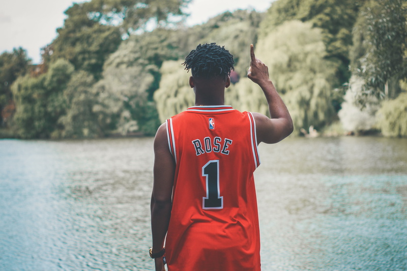 day, one Person, focus on foreground, outdoors, river, males, adult, rear View, sport, summer, tree, basketball, young men, jersey, lifestyles, nba, holding