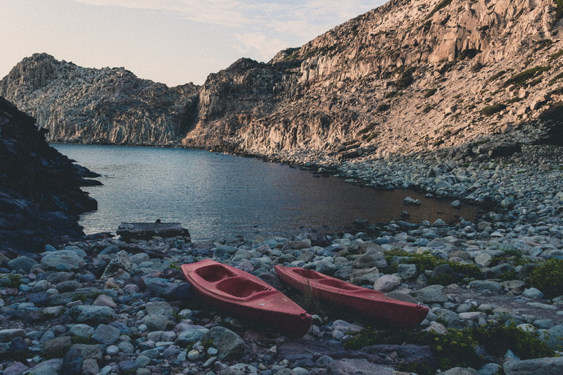 sea, daytime, mountain, land, beach, formation, rock - object, coast, outdoors, sky, watercraft, boats, rock formation, tranquil scene, italy, red, rowboat