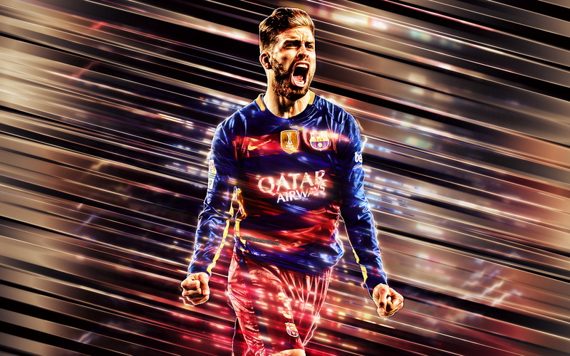 Gerard Pique, FC Barcelona, Spanish, 4K, Gerard Piqué, Soccer