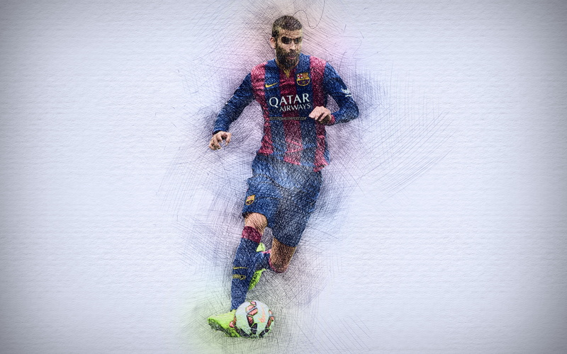 Gerard Piqué, FC Barcelona, Spanish, Soccer, Gerard Pique, 4K