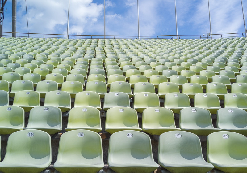chairs, arts culture and entertainment, sport, stadium, cloud - sky, plastic seat, bleachers, absence, sky, arrangement, architecture, 5K, grandstand