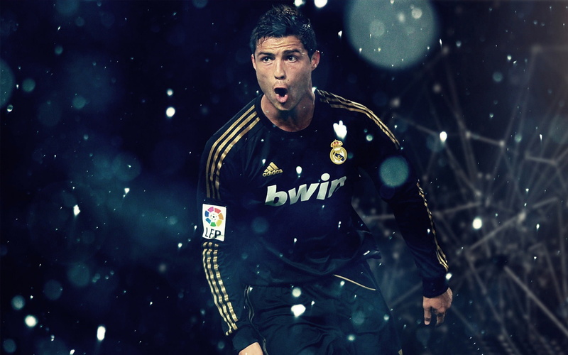 three quarter length, fifa, indoors, 1080P, portrait, anger, one person, men, night, waist up, ballon, front view, looking at camera, ronaldo