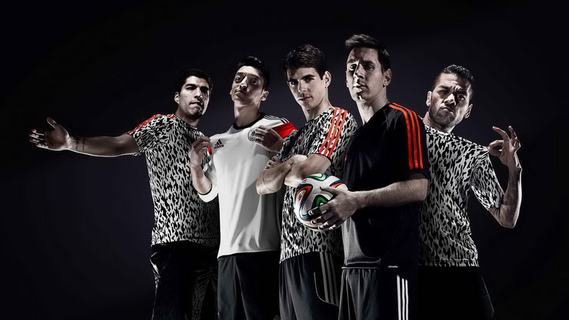 brand, men, togetherness, standing, studio shot, young adult, three quarter length, adidas, holding, world, group of people, people, brazil, mid adult