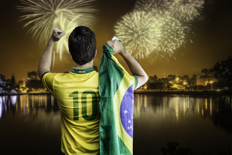 World Cup, 2014, Brasil, football, FIFA, 5K, fireworks, flag