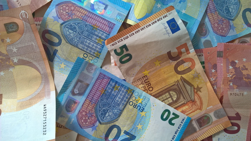 number, still life, choice, currency, financial item, cash and cash equivalents, savings, 50 euro, high angle view, economy, 2K, close-up, indoors, backgrounds